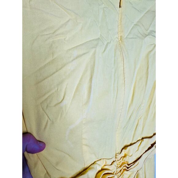 DEREK LAM COLLECTIVE Yellow V-Neck Hourglass Twist Front Tiered Mini Dress 36 - Picture 12 of 16